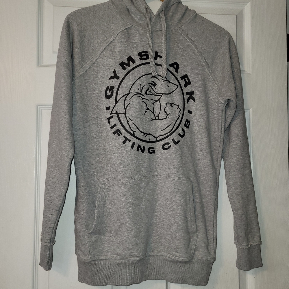 Gymshark Legacy Hoodie Men's Size XS Gray Raw‎ Edged Seams Kanga Pocket
